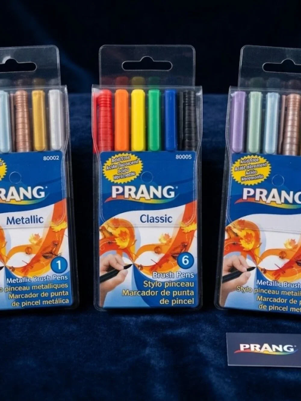 Lot of 3 Prang Brush Pens Sets Metallic & Classic 6 Count Acid Free Art Markers